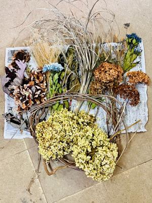 ドライフラワーリース教室