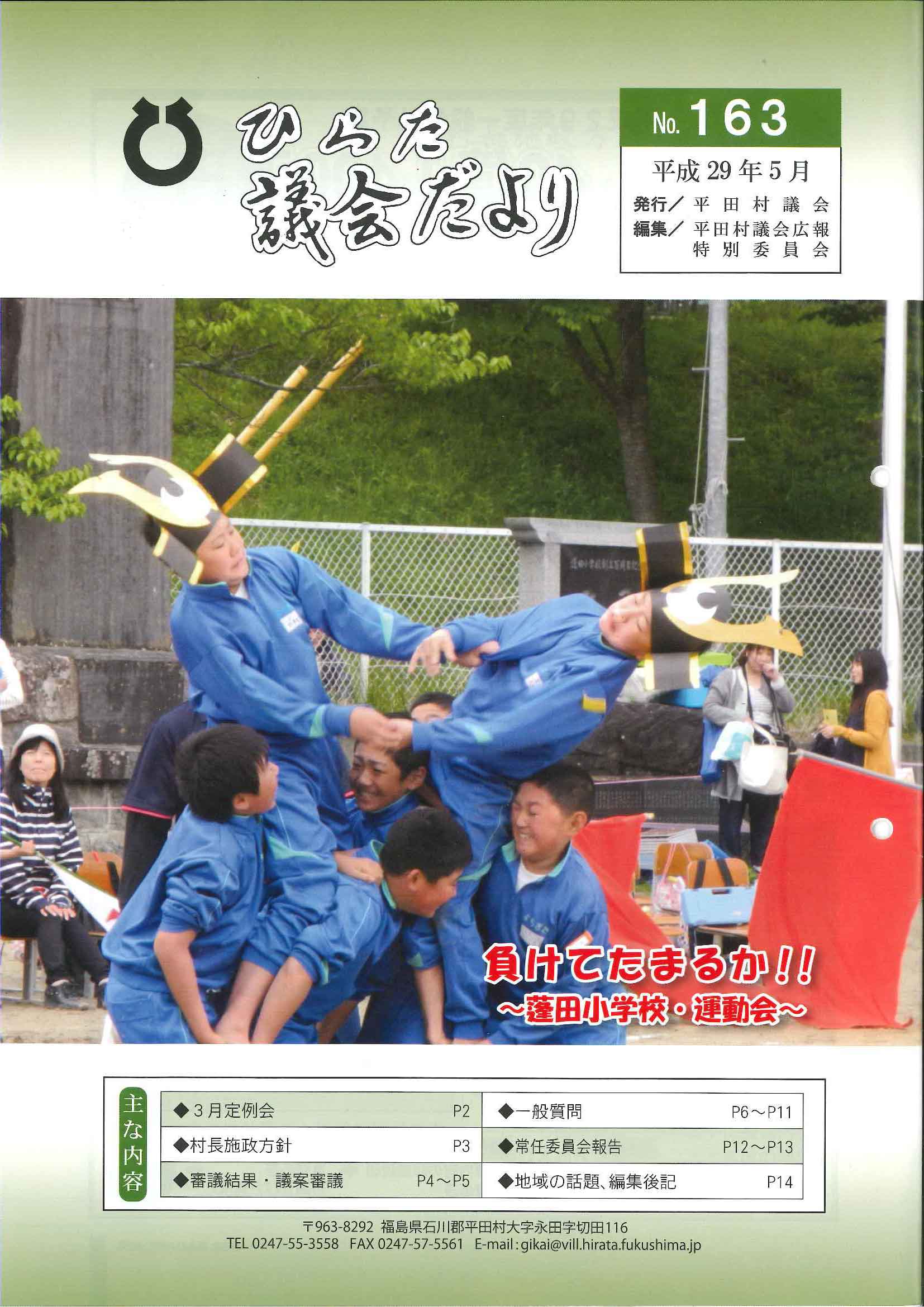 議会だより 2017年（平成29年）5月発行分（No.163）