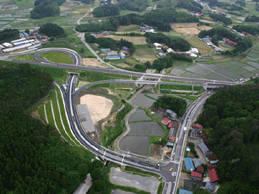 あぶくま高原道路平田IC周辺航空写真の写真